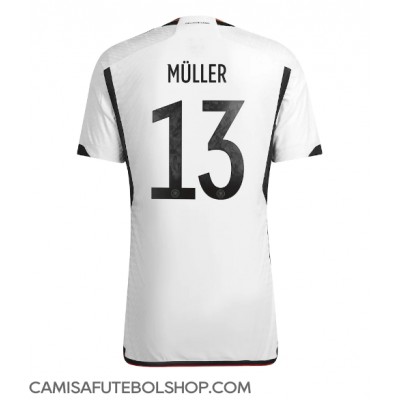 Camisa de time de futebol Alemanha Thomas Muller #13 Replicas 1º Equipamento Mundo 2022 Manga Curta